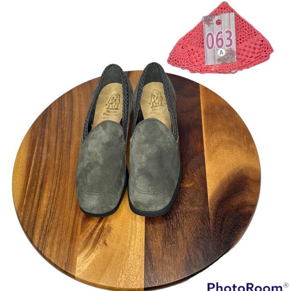 Hush Puppies Grey Loafer Suede Flats Size 7 W